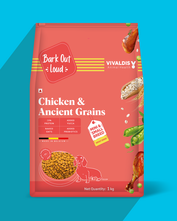 Chicken & Ancient Grains -  Adult Dog Dry Food for Mini & Small Breed (1 kg)